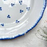 Ancienne Assiette Faïence Française XIXème motif petites fleures bleues