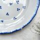 Antique French Earthenware Plate from the 19th century with small blue flower motif