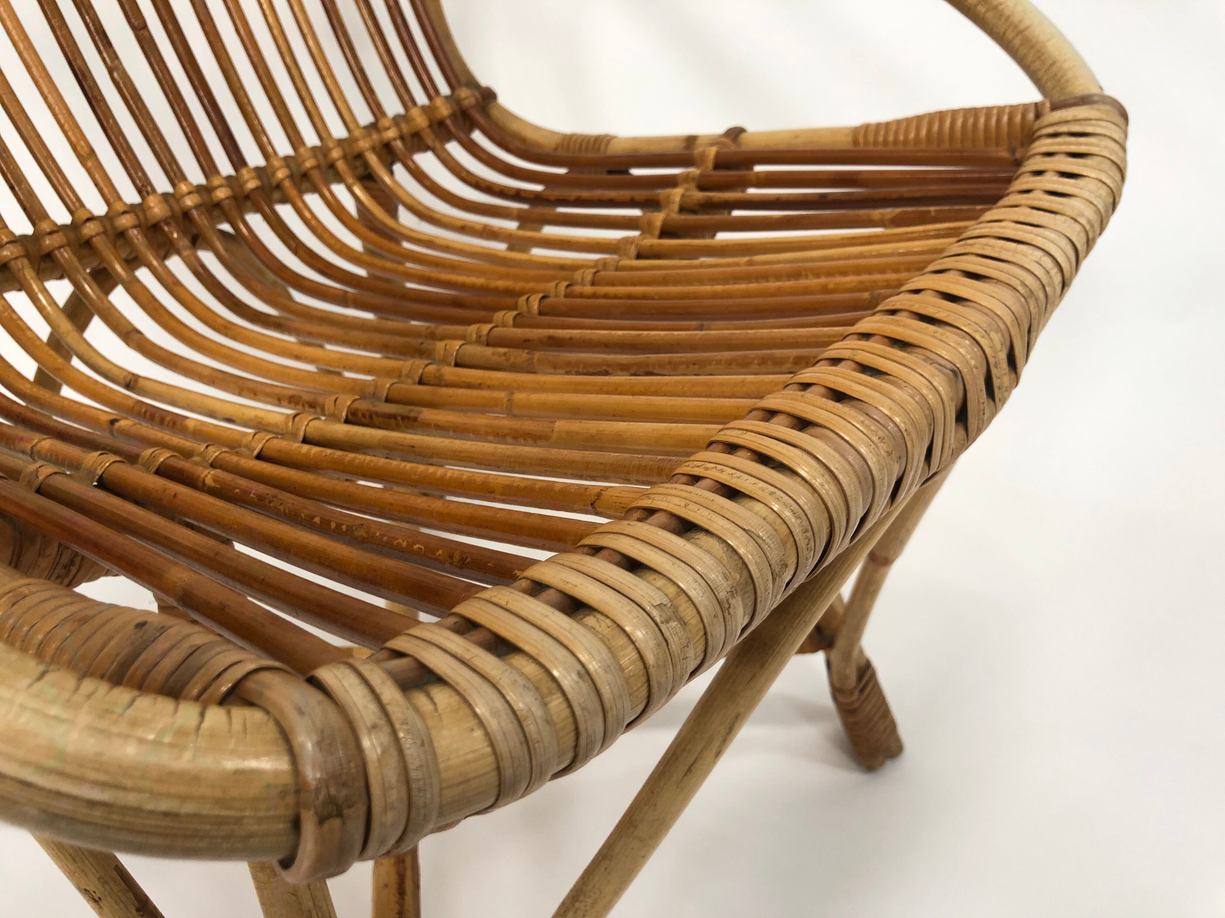 Fauteuil en rotin de Rohe Noordwolde, 1960, Pays-Bas