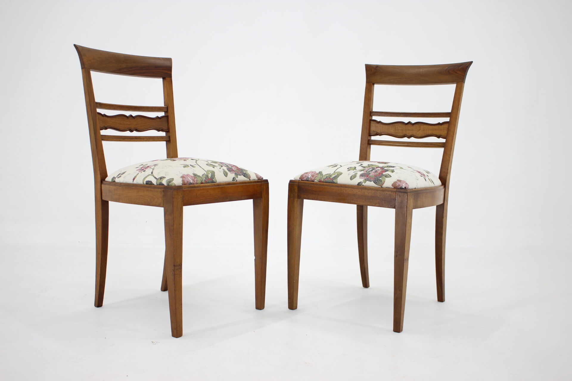 Set of two antique side chairs, czechoslovakia 1950