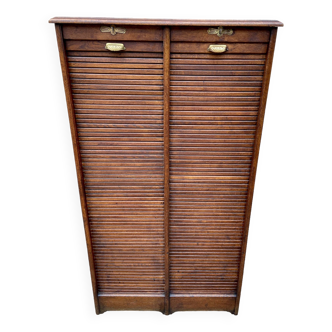 Filing cabinet with sliding curtain Notary furniture 1950