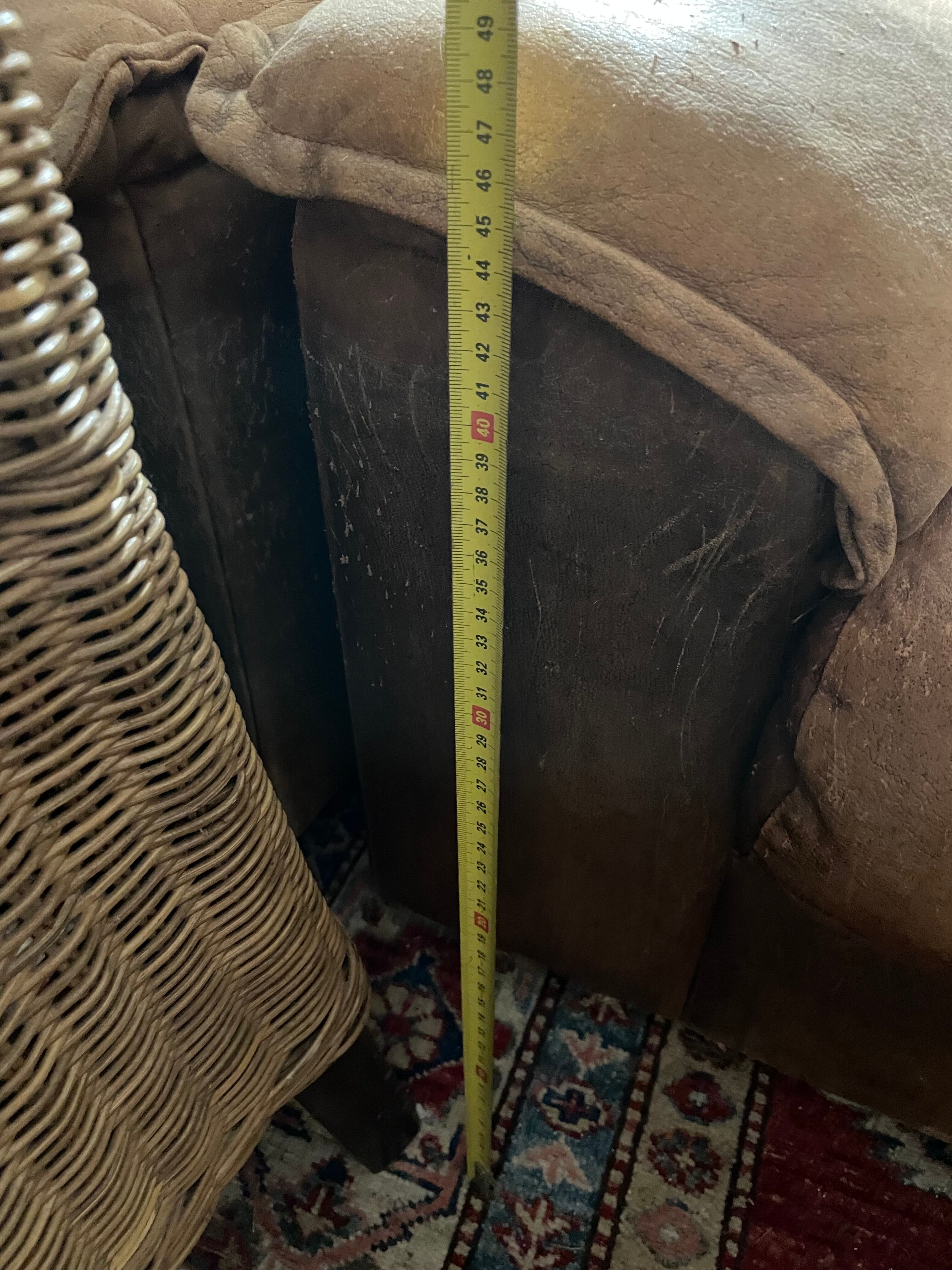 Pair of armchair heater leather havana 70"