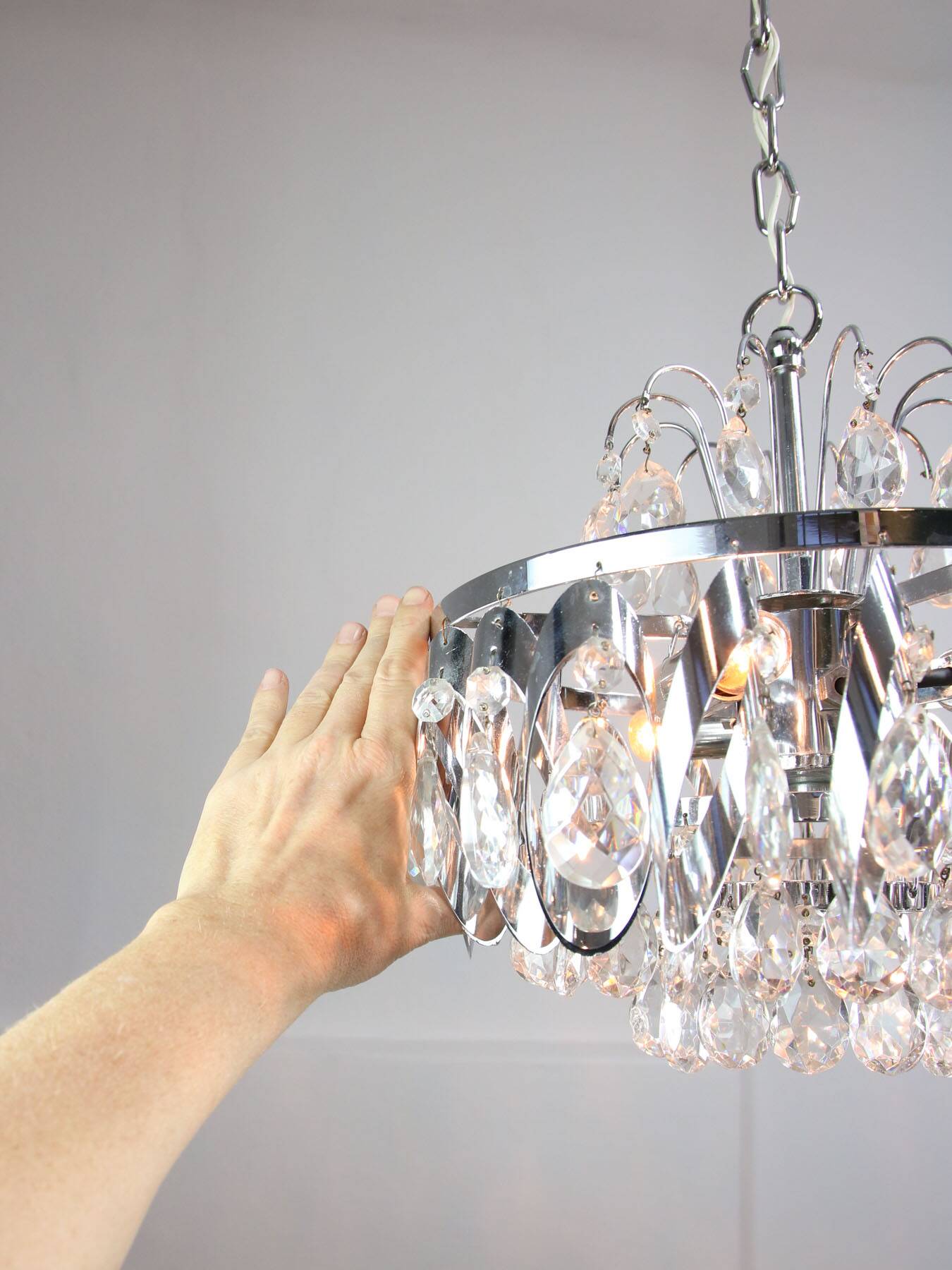A pair of Vintage Viennese Crystal Chandeliers, 70s