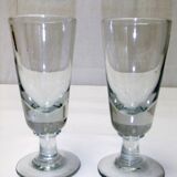 2 old bistro absinthe glasses blown glass on feet 16 cm collection