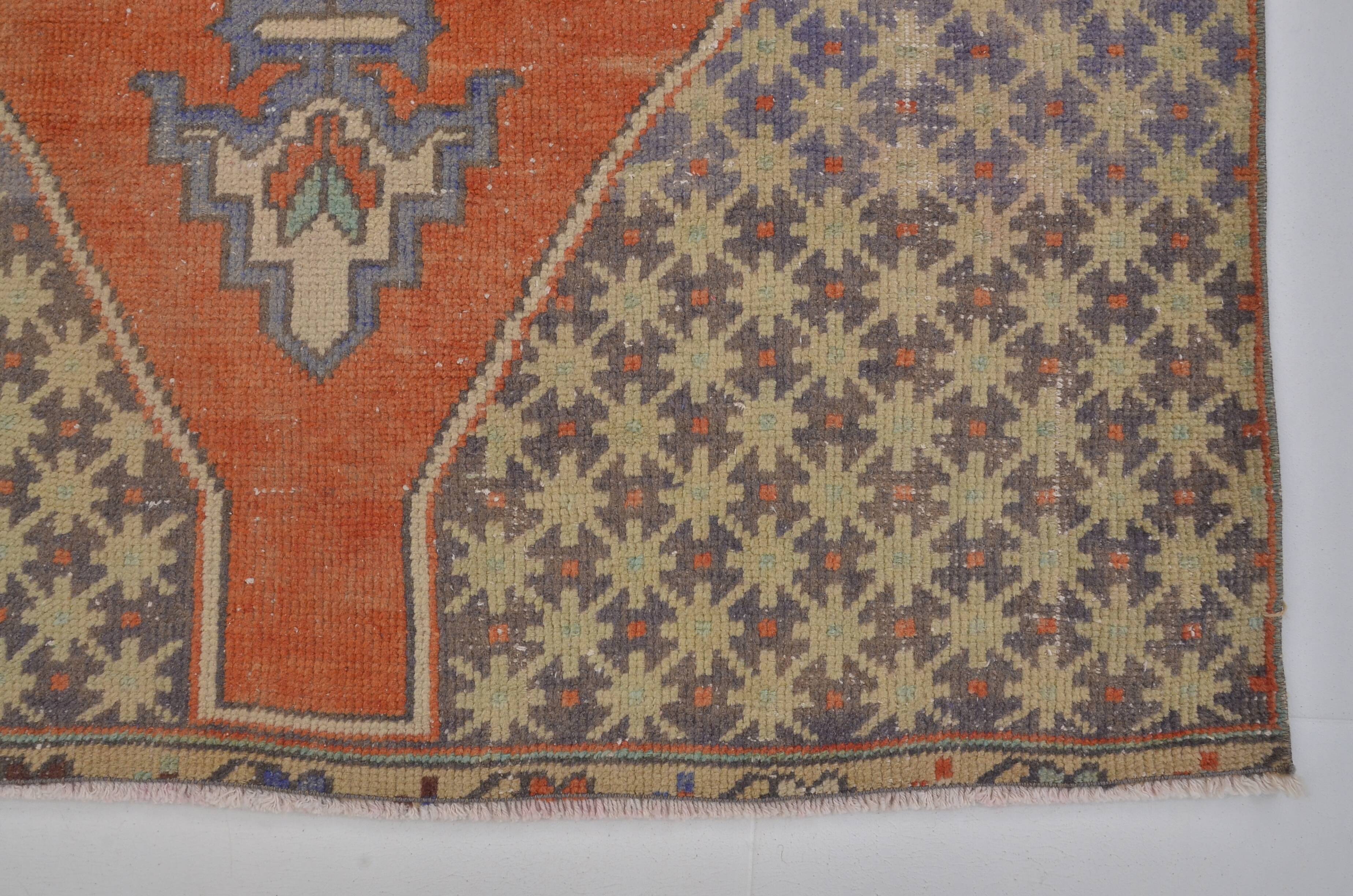 Orange & Brown Turkish Vintage Rug sku 2576
