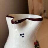 HAND-PAINTED JUG VASE just a tiny chip at the spout level.