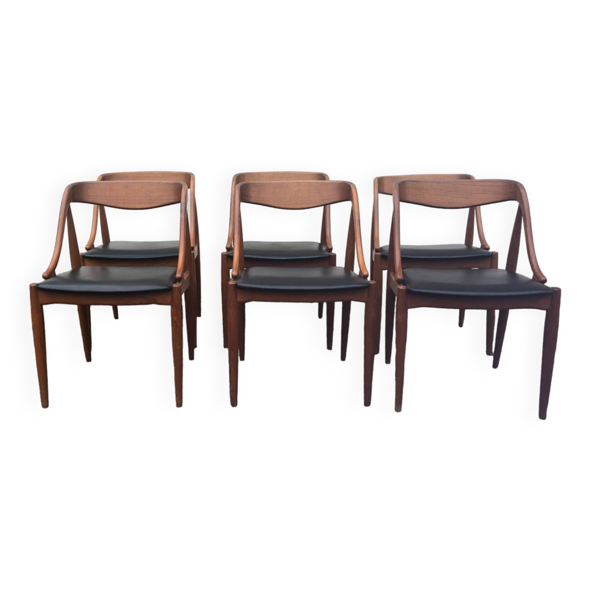 Lot 6 Scandinavian Teak chairs by Johannes Andersen Samcom Circa 1960