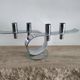 Design horizontal candlestick in chrome metal - four candles - France - 1980s