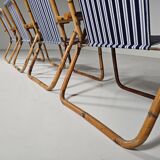 Bamboo and brass folding chairs, Italy, 1960s