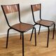 Paire de chaises tubulaire et formica