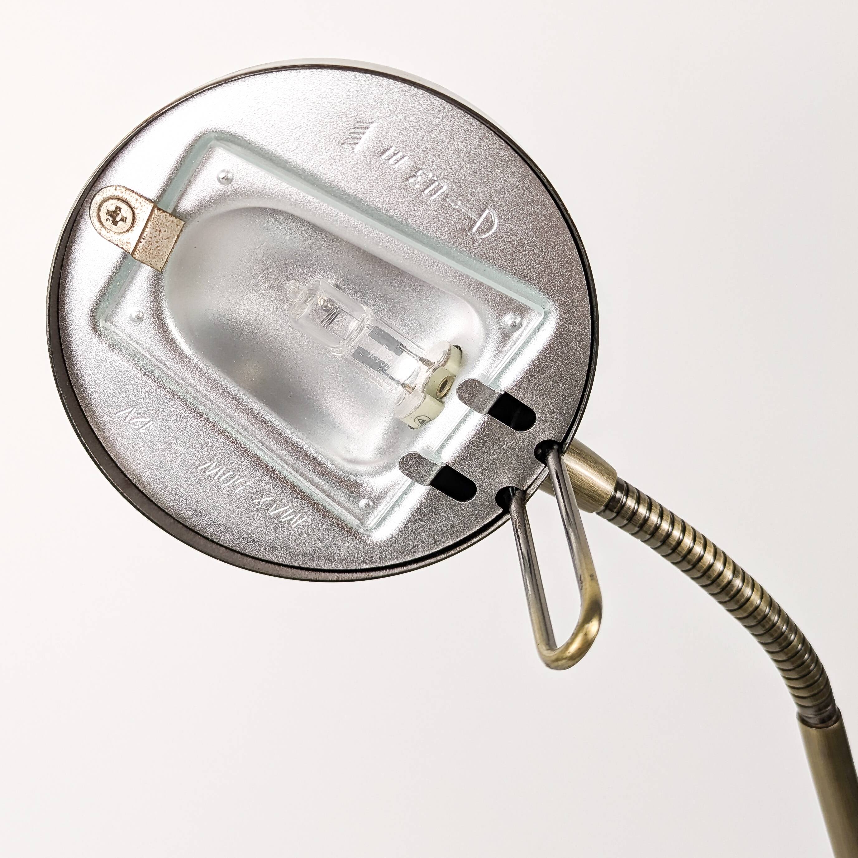 Vintage Lampe de table laiton Col de cygne Lampe de chevet Or Brossé réglable Rétro Mid Century Lamp