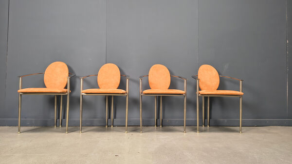 Chaises de salle à manger vintage par Belgochrom, ensemble de 4 - années 1980