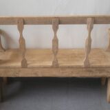 Banc brut avec dossier en bois chene
