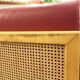 Vintage wooden and cane armchair – 1980s