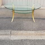 Vintage bronze and glass coffee table