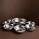 Set of 7 silver stainless steel bowls Space Age vintage Italian design stackable and elegant