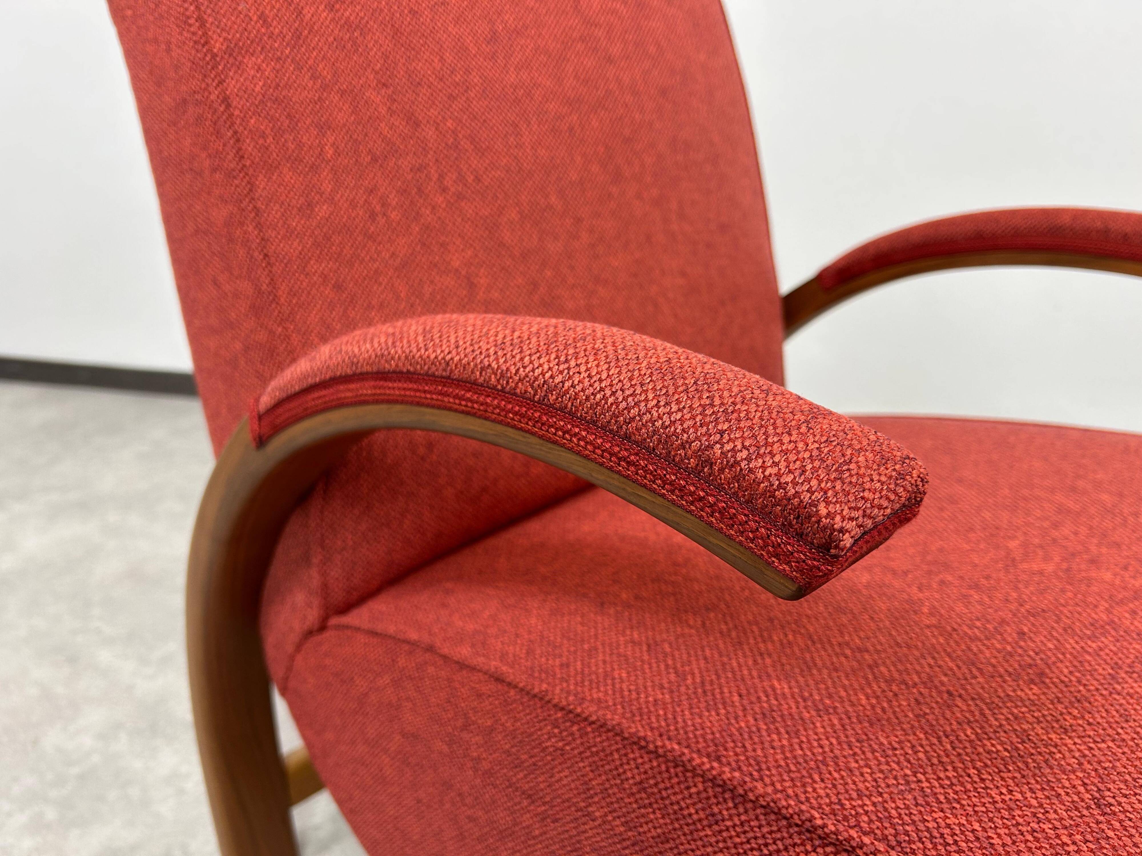 Red Art Deco lounge chairs