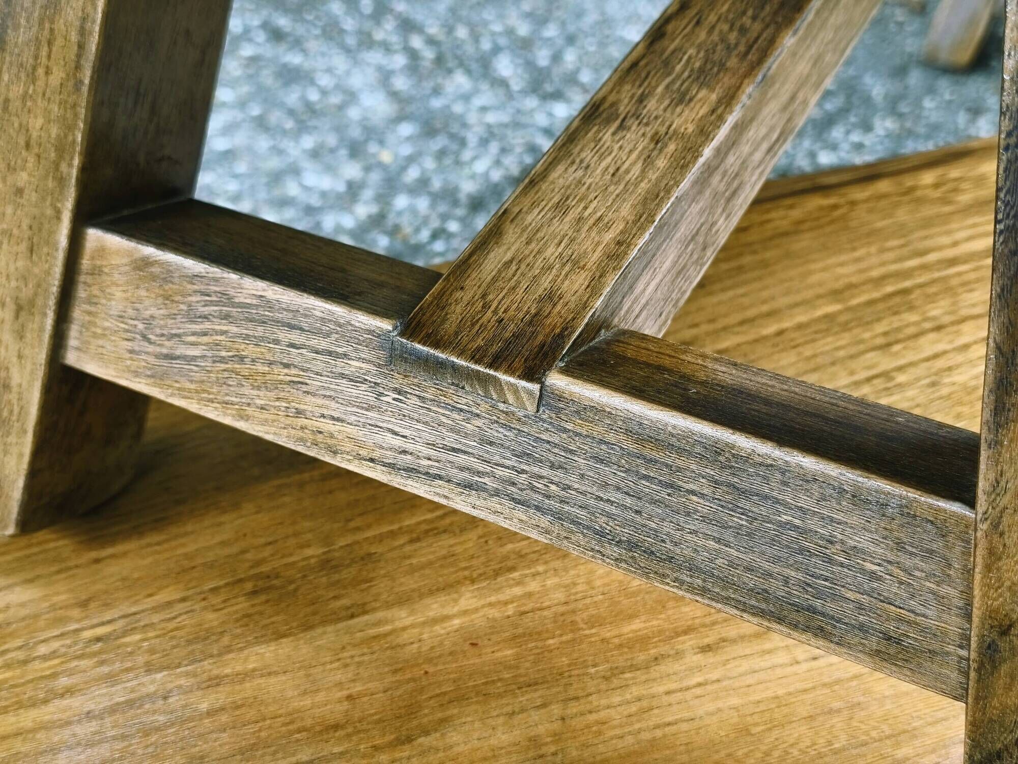 Pair of brutalist benches in solid blond elm by Aranjou, France, 1970s