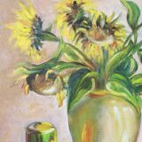 nature morte bouquet de tournesols