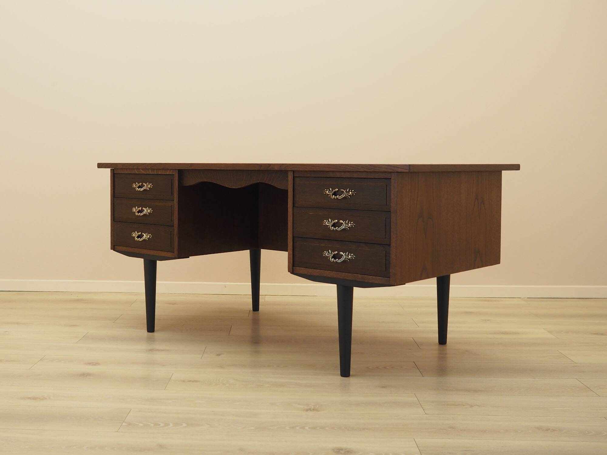 Danish Walnut Desk with Drawers, 1960s
