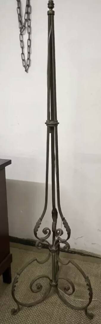 Art Deco wrought iron floor lamp base from the 1930s