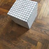 Ceramic tile cube, stool end of sofa