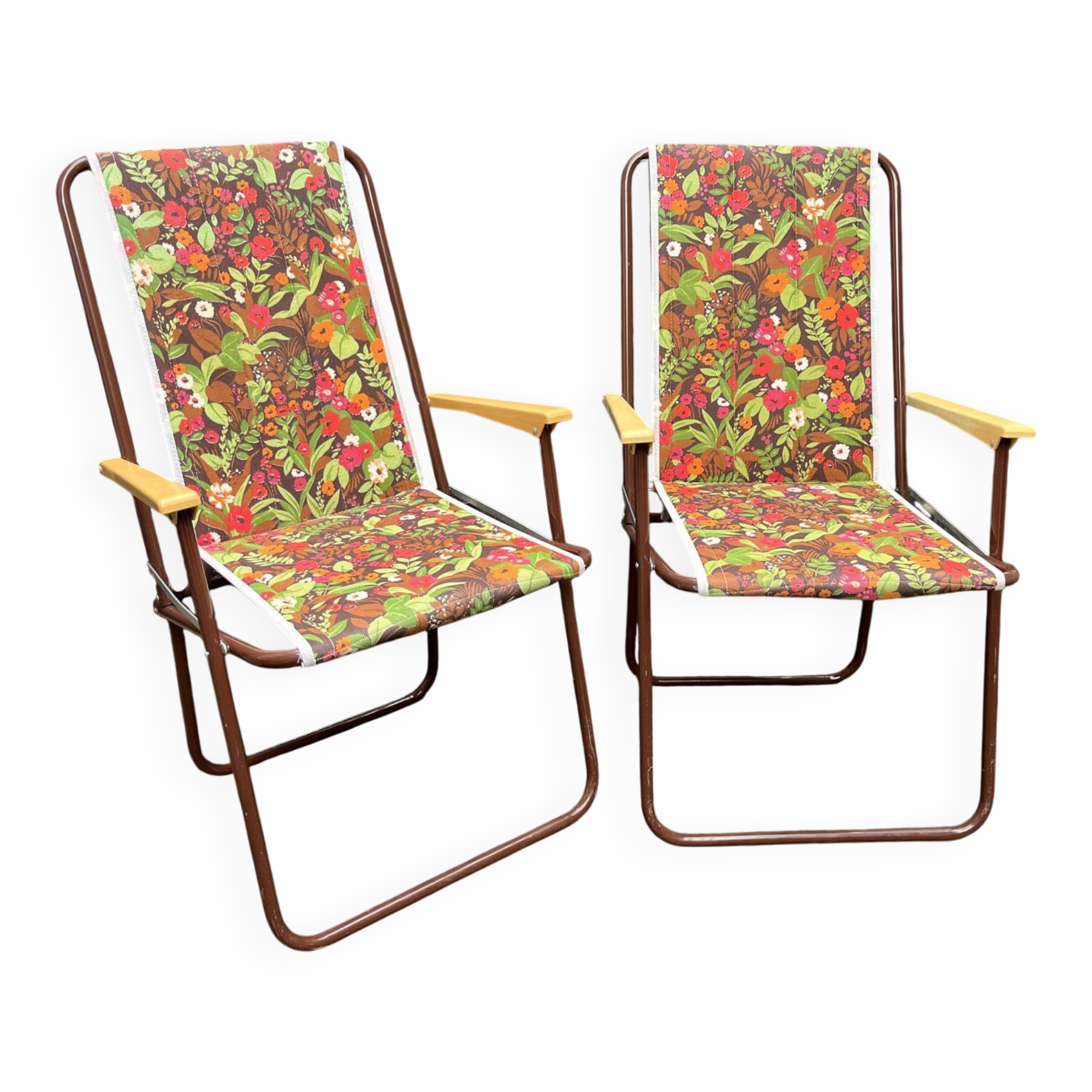 Pair of folding camping chairs