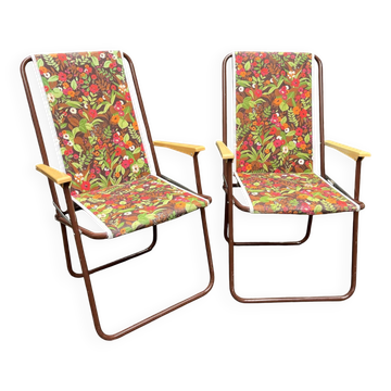 Paire de chaises, camping pliable