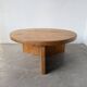 Table basse moderniste ronde en orme, années 50