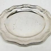 Plate, Art Deco, silver-plated brass, Sweden, 1950s