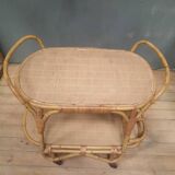 'Vallauris' rolling table in bamboo and wicker