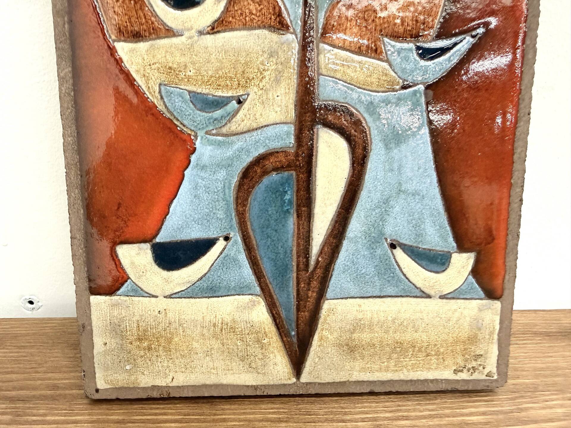 Decorative wall panel in glazed stoneware – 1970s