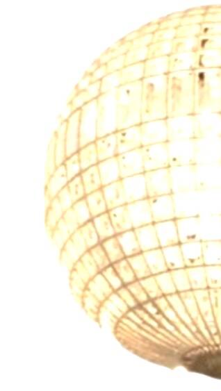 Crystal and bronze chandelier, spherical crystal suspension