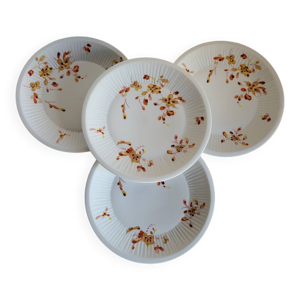 4 Assiettes plates en - porcelaine limoges
