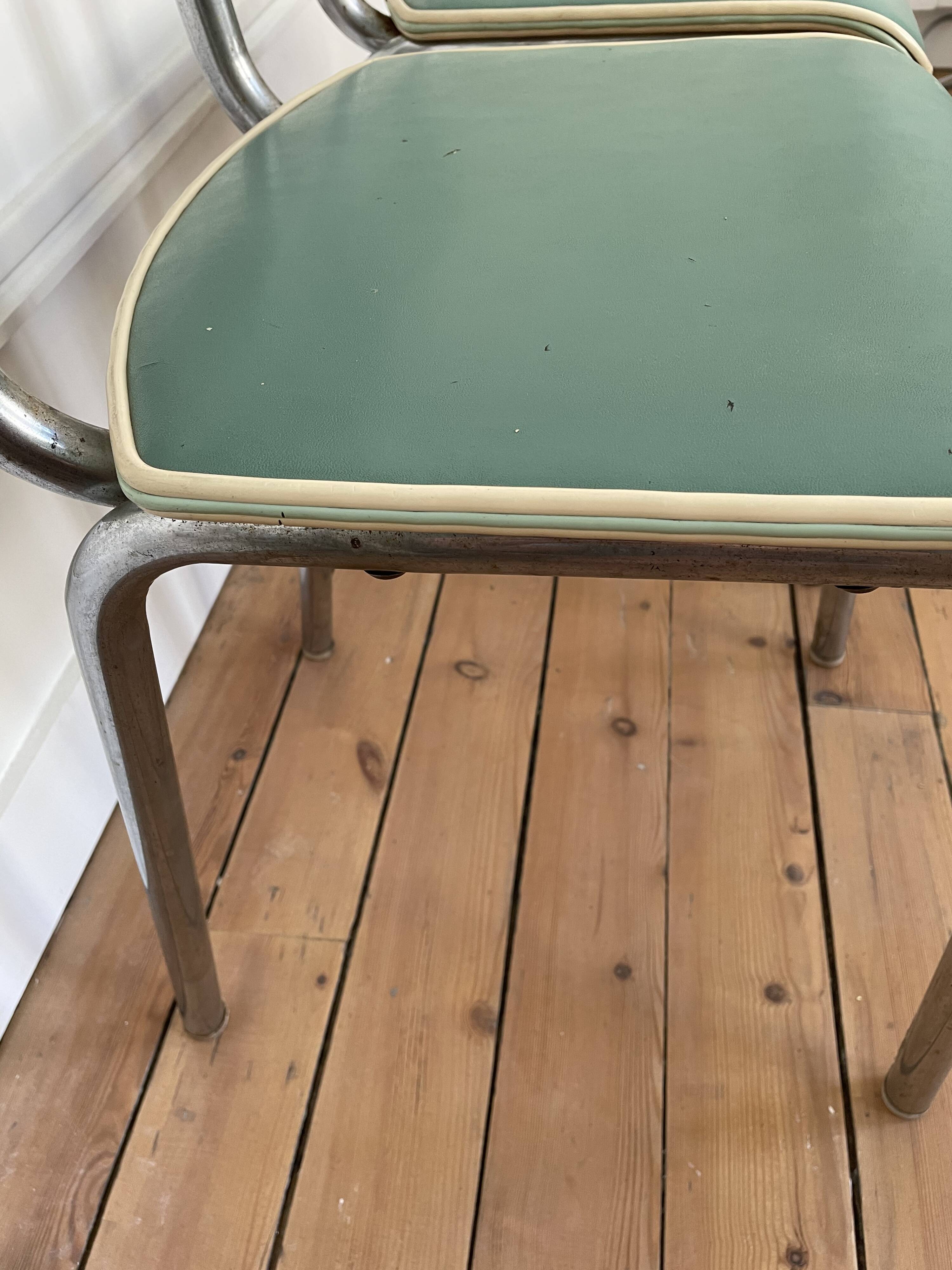 Set of 2 1950s bistro chairs
