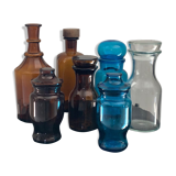 Vintage glass bottles and flasks