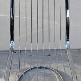 Set of 2 chrome metal chairs, Italian style from the 70s