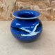 Old ball vase prod art ceramic blue decor storks alsace vintage