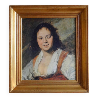 Large portrait "The gypsy" Hals - Spadem Framed Reproduction