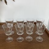 Set of 8 mismatched Arques crystal glasses