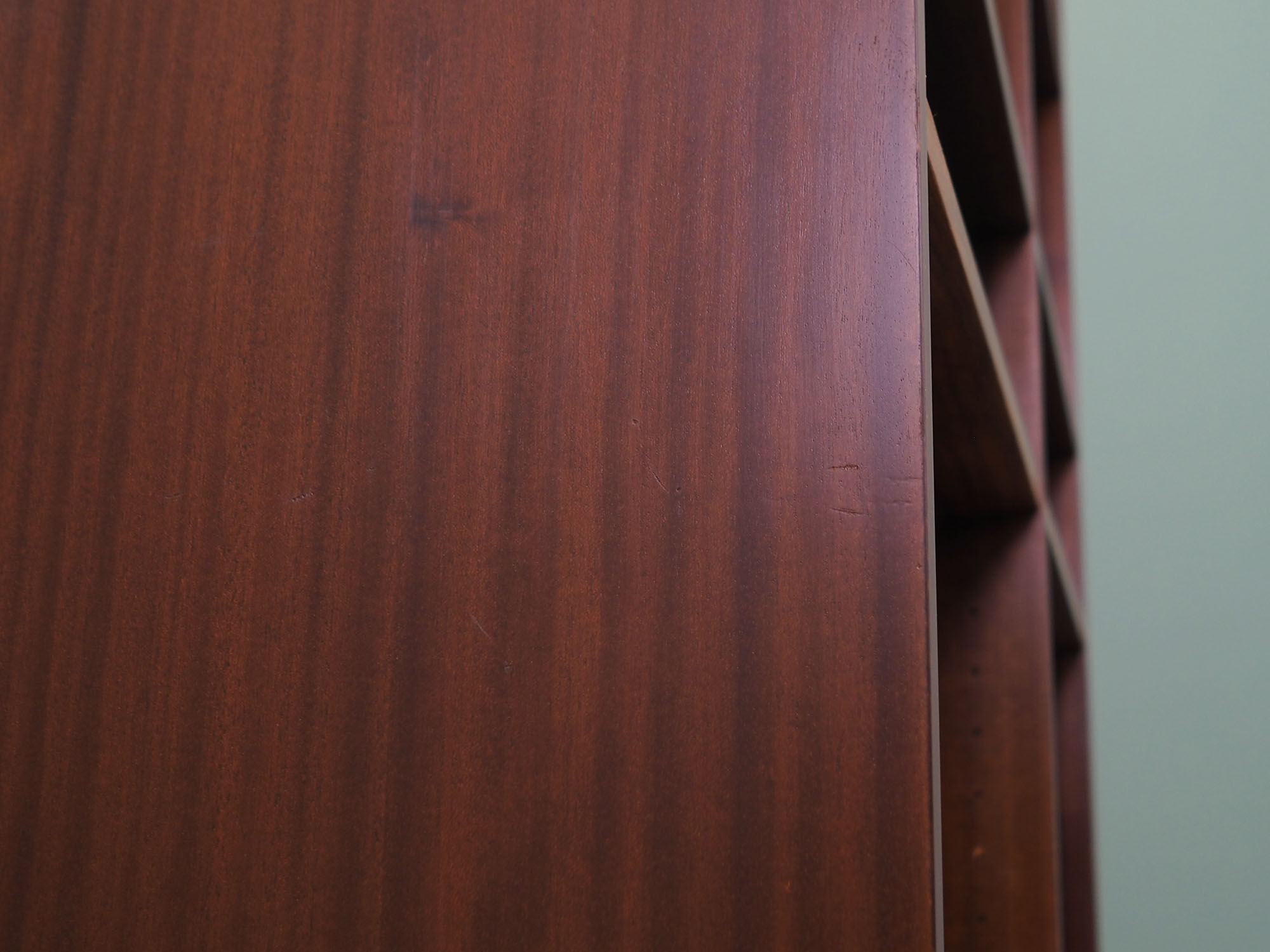 Mahogany bookcase, Danish design, 70's, production: Denmark