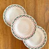 3 vintage Art Deco soup plates by Hamage & Moulin des Loups