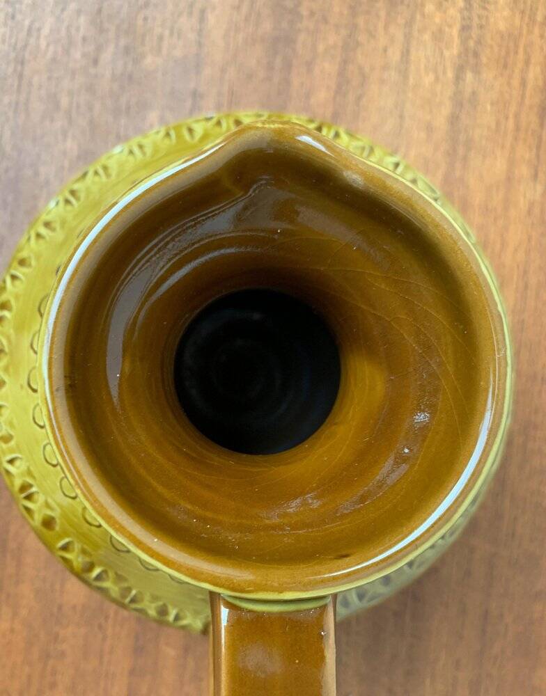 Italian pottery carafe from the mid-century by Aldo Londi for Bitossi, 1960s.