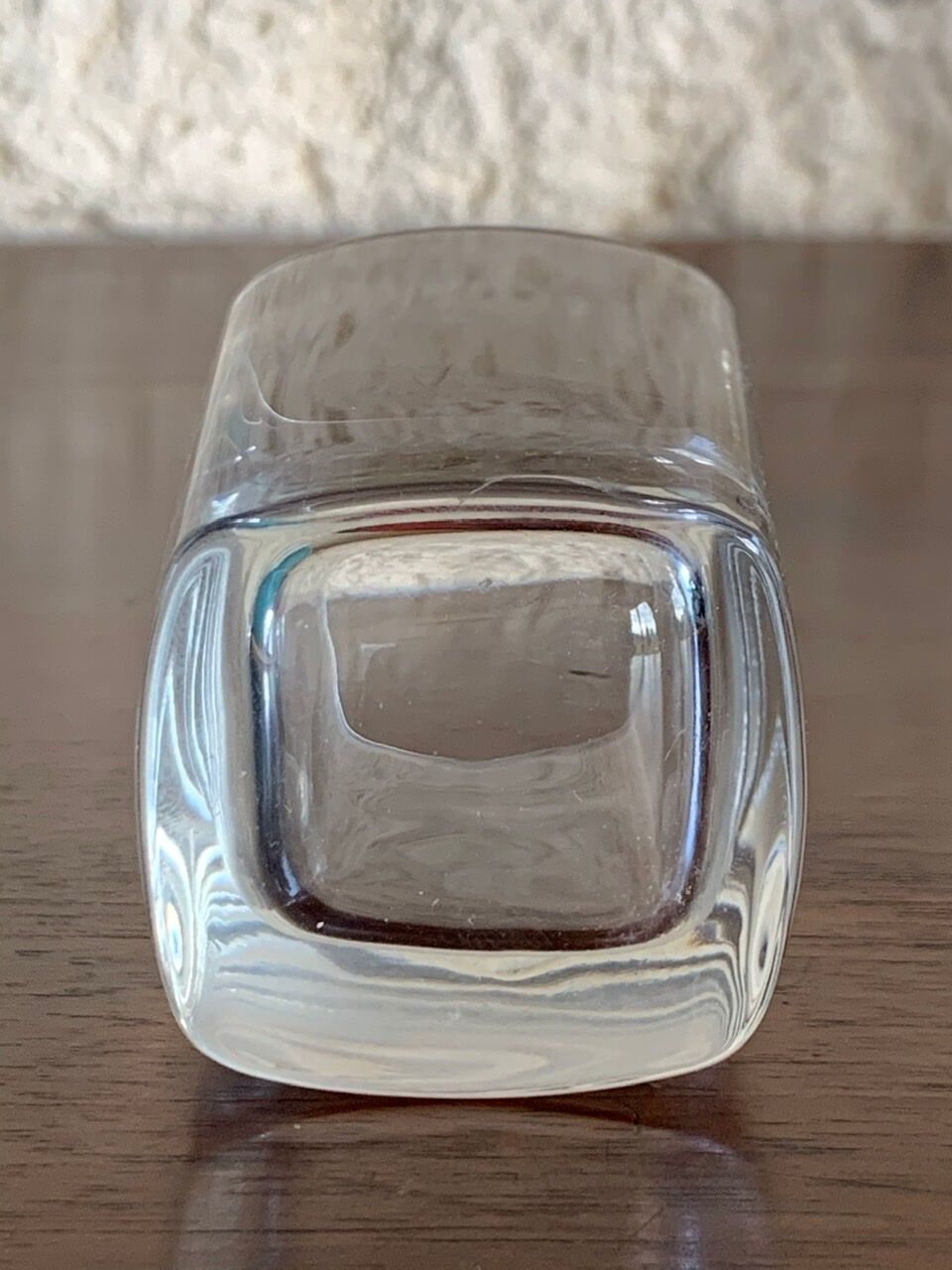 Set, vintage crystal whiskey decanter with 6 glasses, by Luigi Bormioli, circa 70's