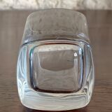 Set, vintage crystal whiskey decanter with 6 glasses, by Luigi Bormioli, circa 70's