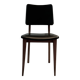 wooden and black leatherette chair from the 60s