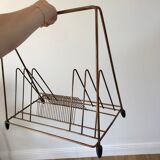 Magazine holder in gilded metal / copper 60s