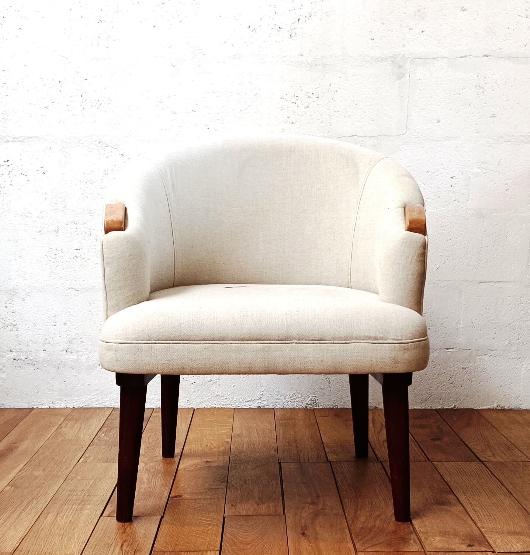 Vintage linen armchair
