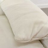 Maralunga 2-seater sofa in white leather by Vico Magistretti for Cassina