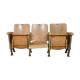 Triple cinema bench in wood and steel, Twentieth century design